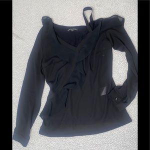 INC RUFFLE LONG SLEEVE DRESS TOP STRAPPY - SMALL